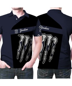 personalized Monster Energy MLB baseball team logo 3D all over print polo shirt.
