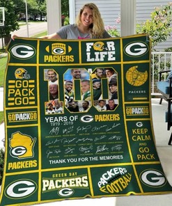 100 Years Of Green Bay Packers NFL Anniversary Inspired Quilt Bedding Set