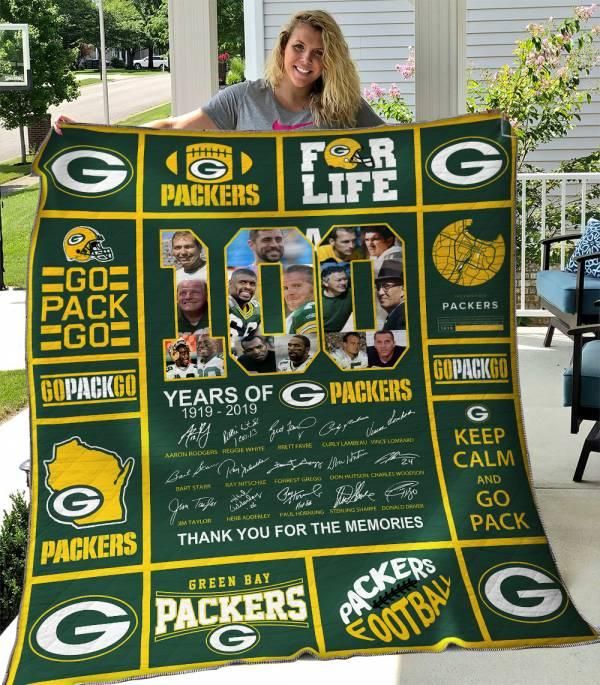 100 Years Of Green Bay Packers NFL Anniversary Inspired Quilt Bedding Set