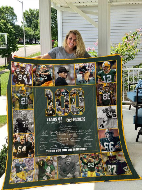 100th Green Bay Packers Quilt Bedding Set I1D5 for Sports Fans