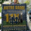 11X National Champions Notre Dame Fighting Irish Ncaa Quilt Bedding Set