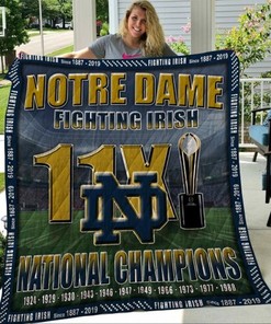 11X National Champions Notre Dame Fighting Irish Ncaa Quilt Bedding Set