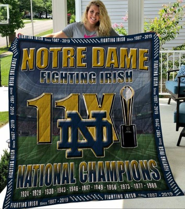 11X National Champions Notre Dame Fighting Irish Ncaa Quilt Bedding Set