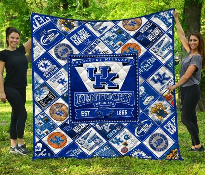 1865 Ncaa Kentucky Wildcats Combined Quilt Bedding Set Full