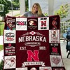 1869 Go Big Red Ncaa Nebraska Cornhuskers Quilt Bedding Set with Soft Quilt Blanket