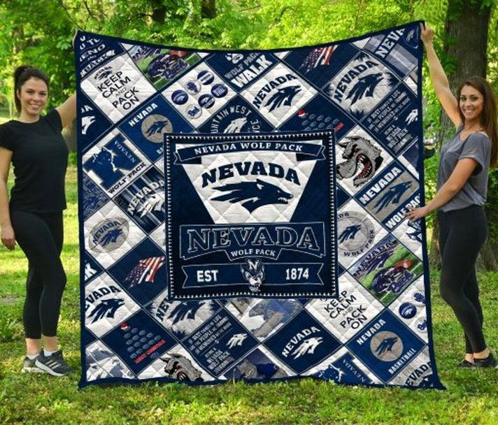 1874 Ncaa Nevada Wolf Pack Vintage Quilt Bedding Set with Collected Collection Quilt Blanket