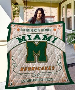 1925 NCAA Miami Hurricanes Collection Great Love Quilt Blanket