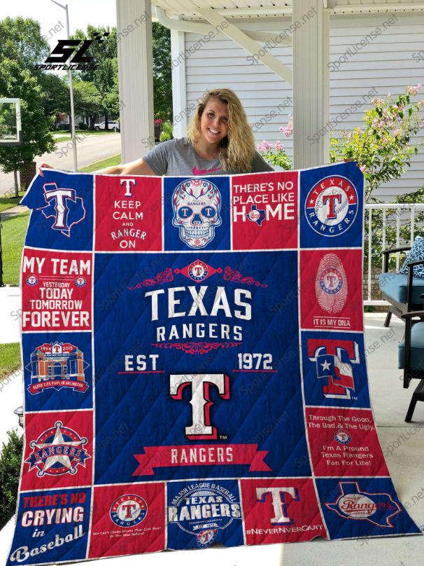 1972 Mlb Texas Rangers Quilt Blanket - MLB Texas Rangers 1972 Vintage Quilt Bedding Set