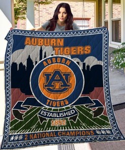 2 National Champions NCAA Auburn Tigers Collected Quilt Bedding Set for Fans