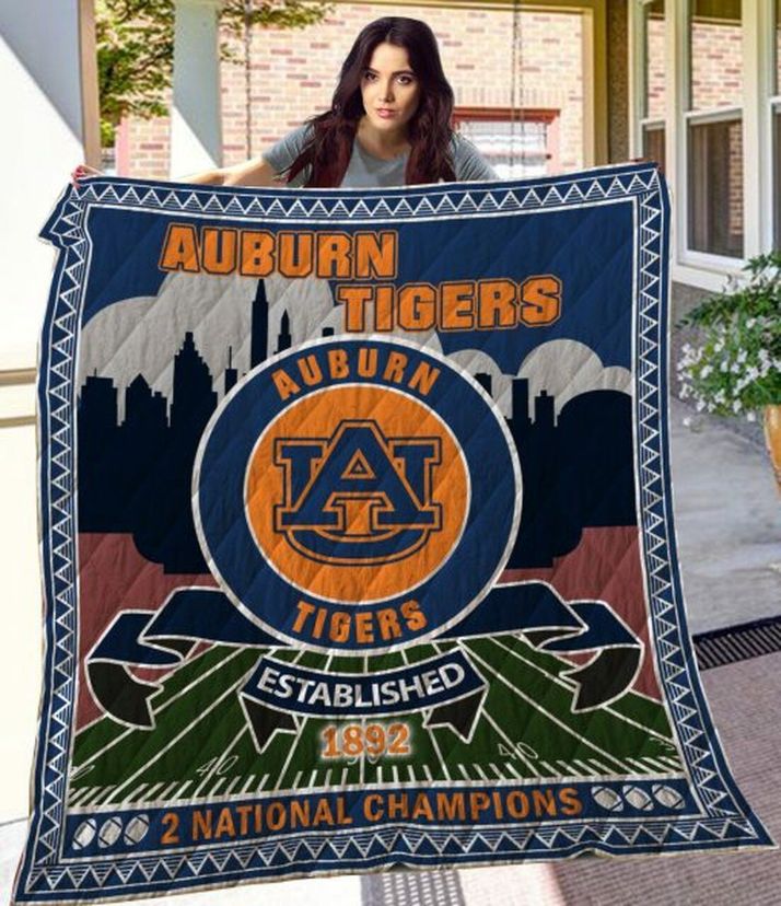 2 National Champions NCAA Auburn Tigers Collected Quilt Bedding Set for Fans