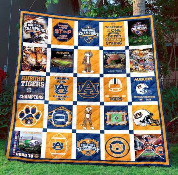 2019 Champions NCAA Auburn Tigers Quilt Bedding Set for Fans
