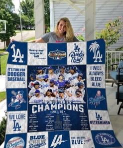 2020 World Series Los Angeles Dodgers Collected Quilt Blanket for Fans