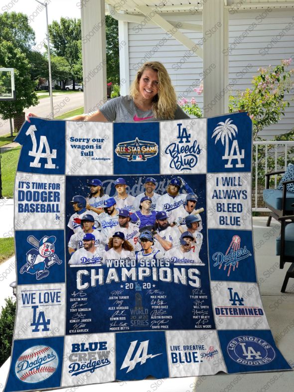 2020 World Series Los Angeles Dodgers Collected Quilt Blanket for Fans