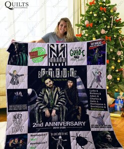 2nd Anni Beetlejuice Collection Quilt Blanket with Quotes, Bed Set Cute