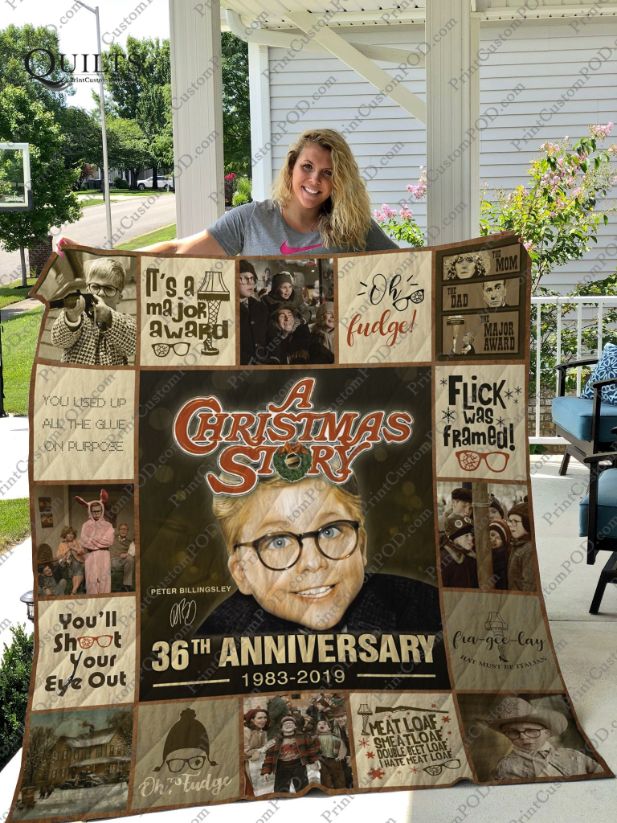 36th Anniversary A Christmas Story Collection Quilt Bedding Set with Important Information