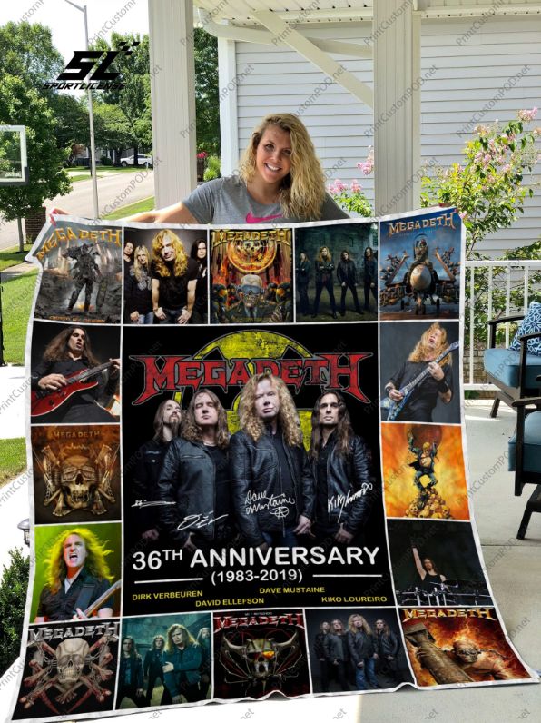 36th Anniversary Megadeth Rock Band Collection Quilted Bedding Set