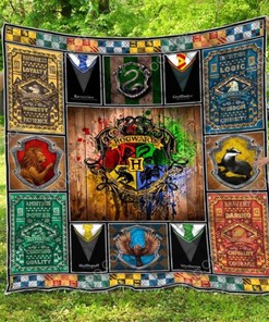 3D Hogwarts Harry Potter Symbols Design Quilt Blanket