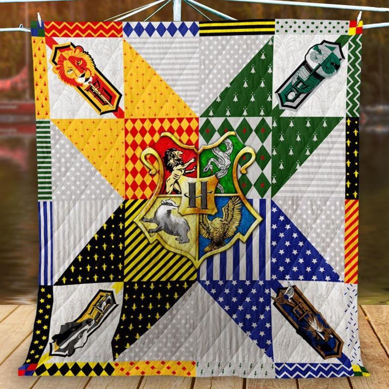 3D Hogwarts House Logo Harry Potter Quilt Blanket