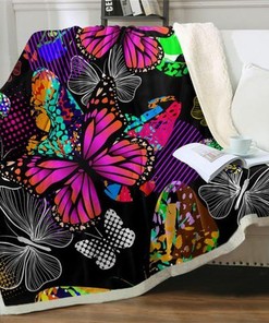 3d Butterflies Premium Comfy Sofa Throw Bedding Set for Butterfly Lovers