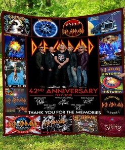 42 Years of Def Leppard Inspired Full-Size Quilt Bedding Set for Rock Fans