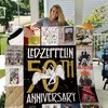 50th Anniversary Led Zeppelin Style Quilt Bedding Set for Fans of the Band