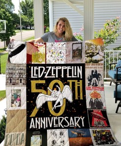 50th Anniversary Led Zeppelin Style Quilt Bedding Set for Fans of the Band