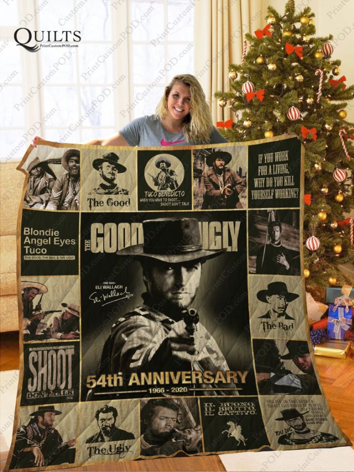 54 Years Of Movie The Good, The Bad & The Ugly Quilt Bedding Set with Important Information