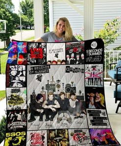 5SOS 5 Seconds of Summer Singles Albums Quilt Bedding Set, Perfect for Fans of Pop Punk