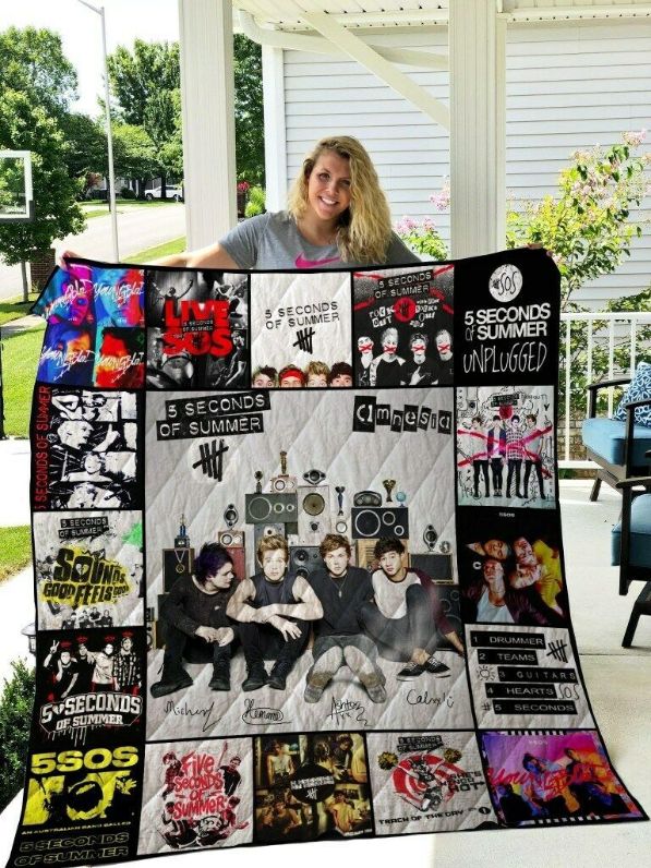 5SOS 5 Seconds of Summer Singles Albums Quilt Bedding Set, Perfect for Fans of Pop Punk
