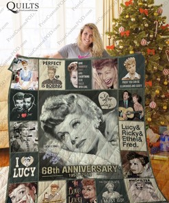68th Anniversary I Love Lucy Christmas Quilt Bedding Set for Fans