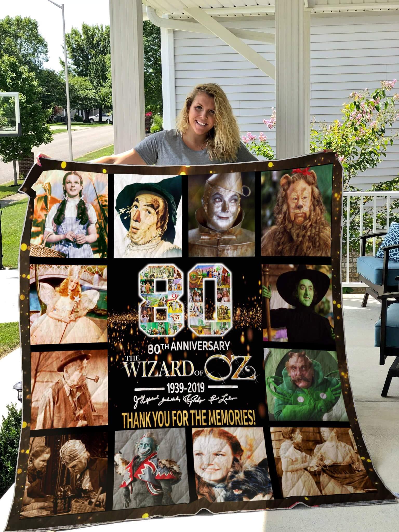 80 Years Of The Wizard of Oz Quilt Blanket with Classic Movie Theme