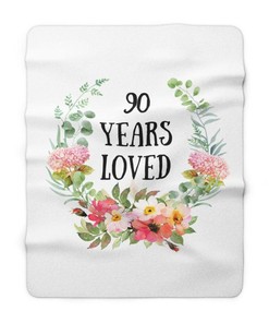 90 Years Loved Bed Set Queen Personalized Grandma Blanket
