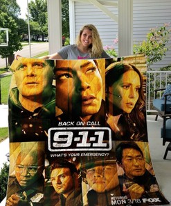 9-1-1 Back On Call Lone Star Quilt Blanket with Heroic Theme