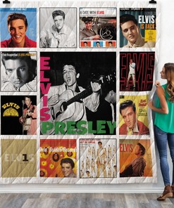 A Date with Elvis Presley Albums Collection Quilt Blanket, Must-Have for Elvis Presley Fans