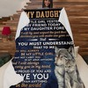 A Daughter Cherishes The Memory Of Father's Love Forever With Wolf Fleece Blanket