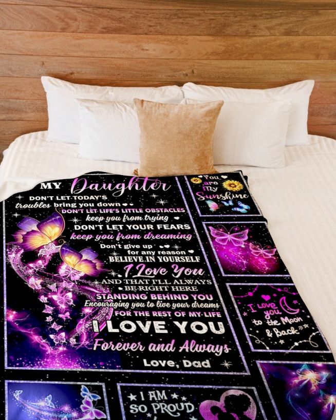 A Heartwarming Blanket from Dad to Daughter - Butterfly Themed Quilt Bedding Set