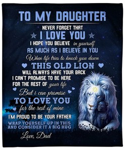 A Lion Blanket Gift From Dad To Daughter To Inspire and Express Love