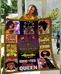 A Mouth I Can't Control Cool Black Girl July Black Girl Personalized Bed Set for Teens with Quilt Blanket