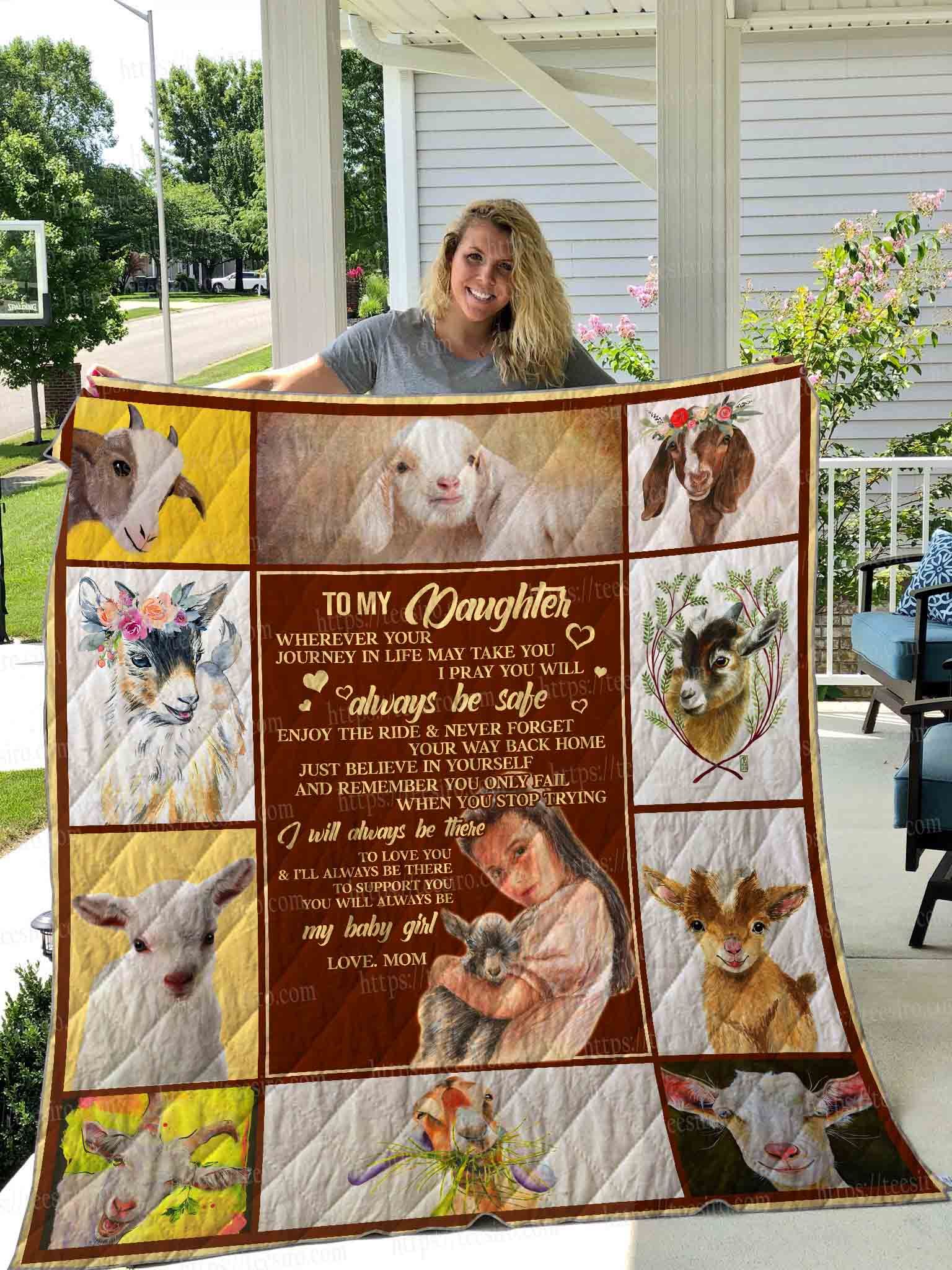 A Proud Mom Expressing Her Love Through A Personalized Goat Quilt Blanket Gift