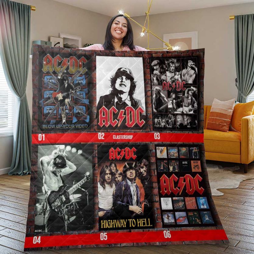 AC/DC Band Album Collage Quilt Bedding Set for Fans