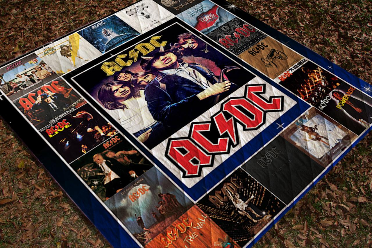 AC/DC Classic Studio Albums Special Quilt Bedding Set - A Perfect Gift for Hard Rock Fans