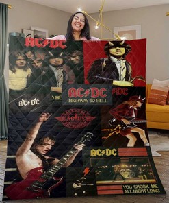 AC/DC Music Band Album Collage Quilt Blanket for Rock Music Fans