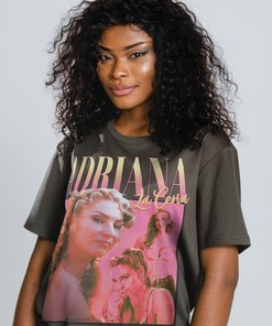 ADRIANA La CERVA Homage Retro 90's Vintage Tshirt captures the essence of the American Crime Series