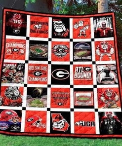 ATL Bound Georgia Bulldogs Ncaa Quilt Bedding Set