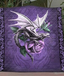 Add A Pop Of Color To Your Room With Dragon And Rose Quilt Blanket