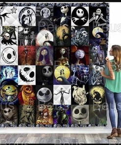 Add Some Horror To Your Decor With This Jack Skellington Jack And Sally Quilt Halloween Gift Blanket