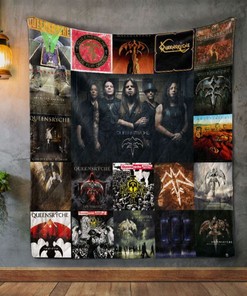 Add some music to your bedding with this Queensrche Album Covers Quilt Bedding Set