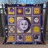 Admire the Beauty of the Night Sky with Sun, Moon and Stars Hippie Quilt Blanket