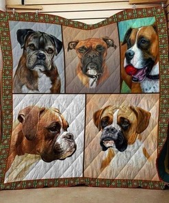 Adorable Boxer Dog Love Quilt Blanket for Unrivaled Style