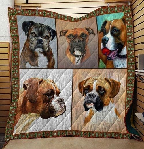 Adorable Boxer Dog Love Quilt Blanket for Unrivaled Style